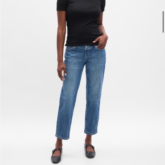 GAP Denim - GAP Maternity Full Panel Girlfriend Blue Jeans 8 Long